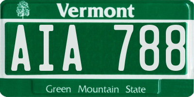 VT license plate AIA788