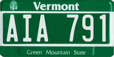 VT license plate AIA791