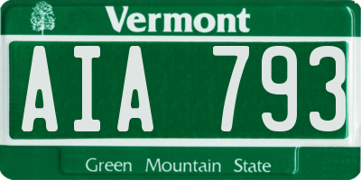 VT license plate AIA793