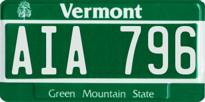 VT license plate AIA796