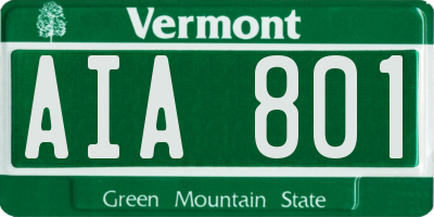 VT license plate AIA801