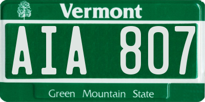 VT license plate AIA807