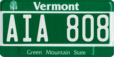 VT license plate AIA808