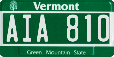VT license plate AIA810