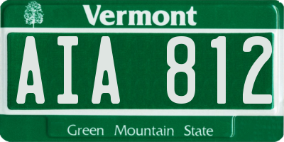 VT license plate AIA812