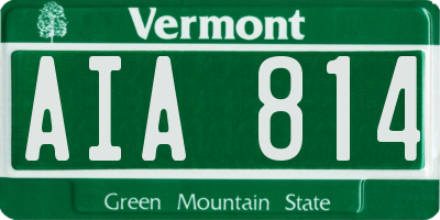 VT license plate AIA814
