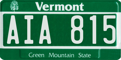 VT license plate AIA815