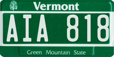 VT license plate AIA818
