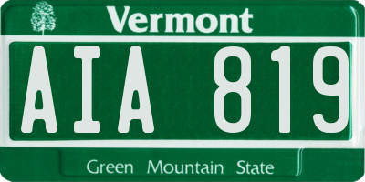 VT license plate AIA819