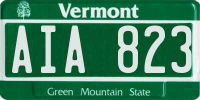 VT license plate AIA823