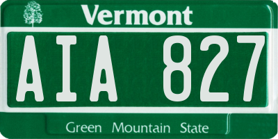 VT license plate AIA827