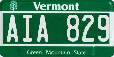 VT license plate AIA829