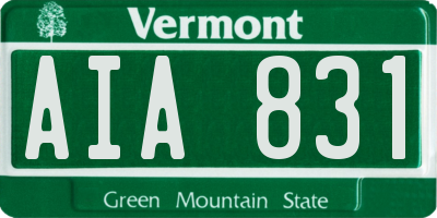 VT license plate AIA831