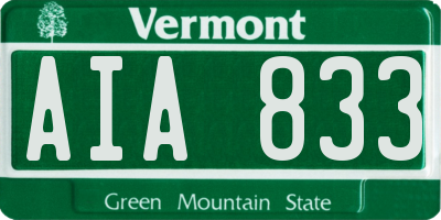 VT license plate AIA833