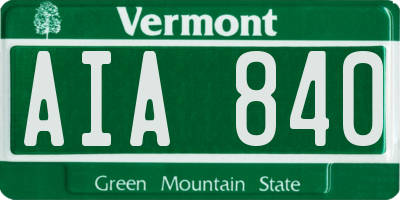 VT license plate AIA840