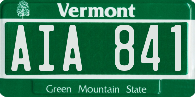 VT license plate AIA841