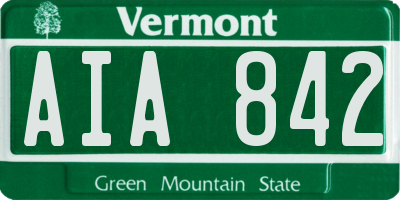 VT license plate AIA842