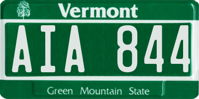 VT license plate AIA844