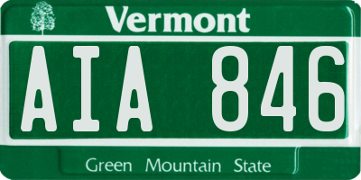 VT license plate AIA846