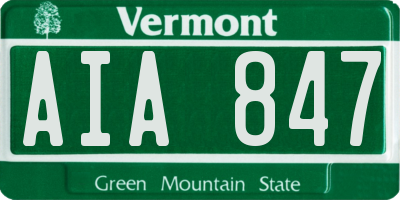 VT license plate AIA847