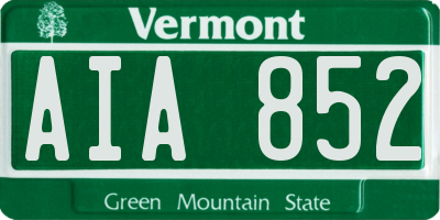 VT license plate AIA852