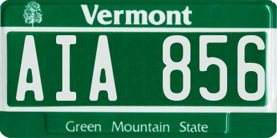 VT license plate AIA856
