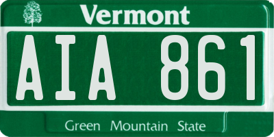 VT license plate AIA861