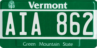 VT license plate AIA862