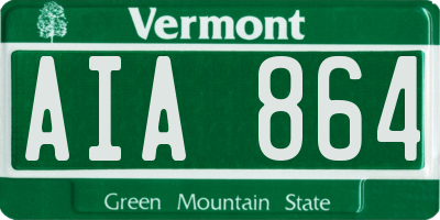 VT license plate AIA864