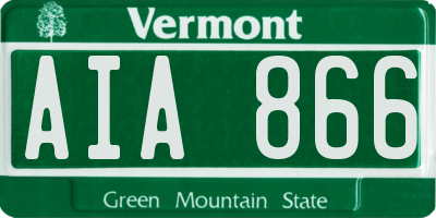 VT license plate AIA866