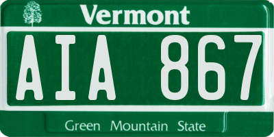 VT license plate AIA867