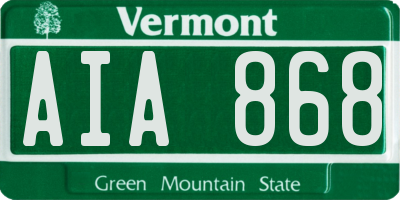 VT license plate AIA868