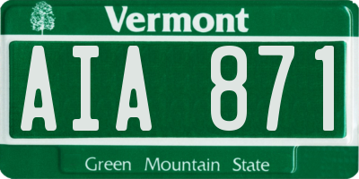 VT license plate AIA871