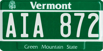VT license plate AIA872