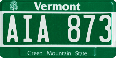 VT license plate AIA873