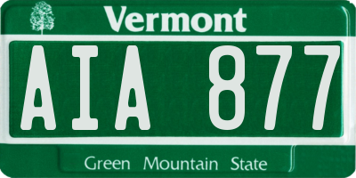 VT license plate AIA877