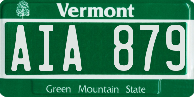 VT license plate AIA879
