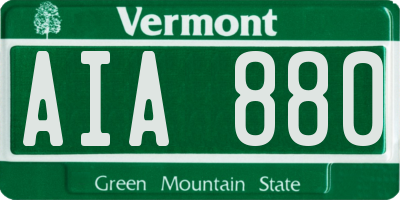 VT license plate AIA880
