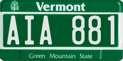 VT license plate AIA881