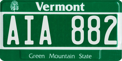VT license plate AIA882