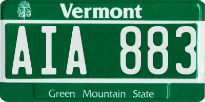 VT license plate AIA883