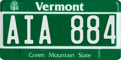 VT license plate AIA884