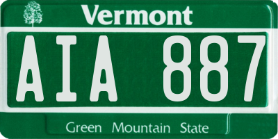 VT license plate AIA887