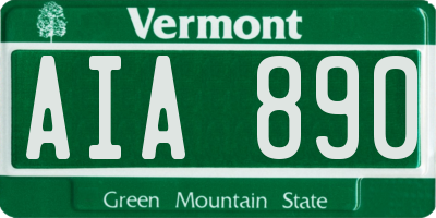 VT license plate AIA890
