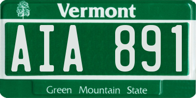 VT license plate AIA891