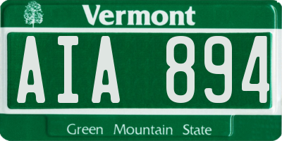 VT license plate AIA894