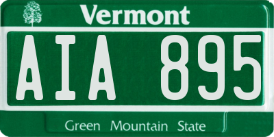 VT license plate AIA895