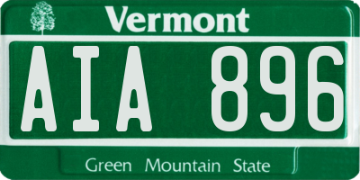 VT license plate AIA896