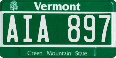 VT license plate AIA897