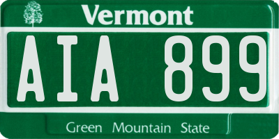 VT license plate AIA899
